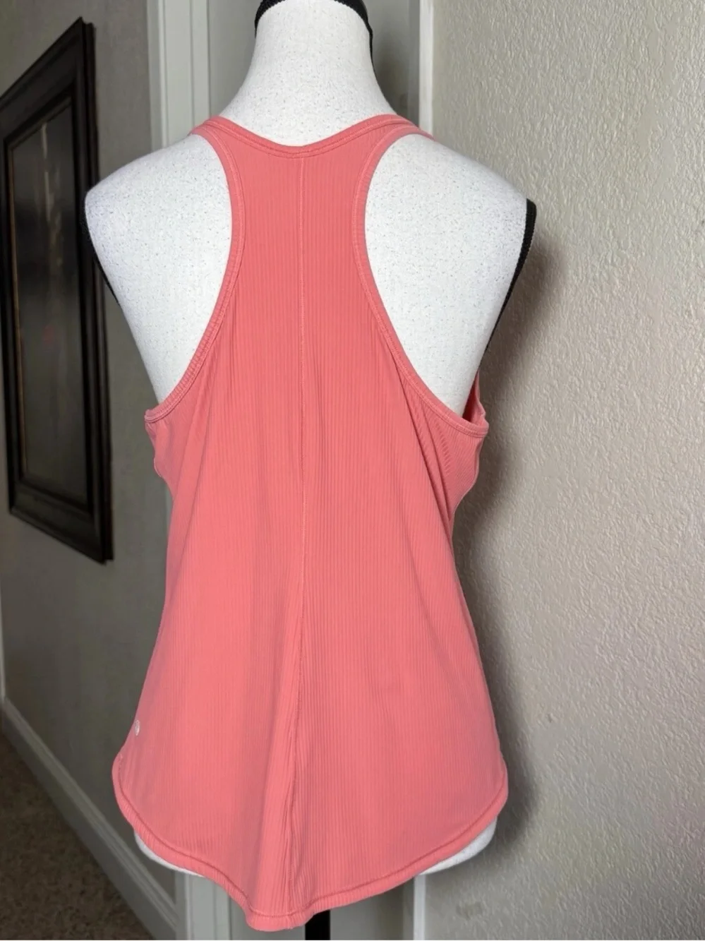 Lululemon Base Pace Tank Top High Neck Size *4 Racerback Ribbed Coral Pink